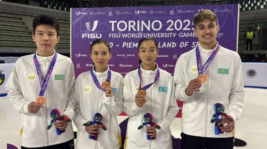 Казахстанские шорт-трекисты взяли бронзу в Турине