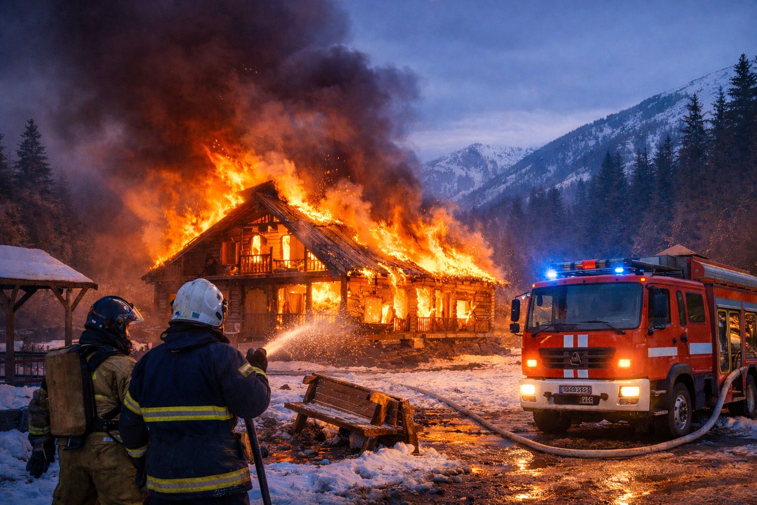 В Алматинской области сгорел гостевой домик в зоне отдыха